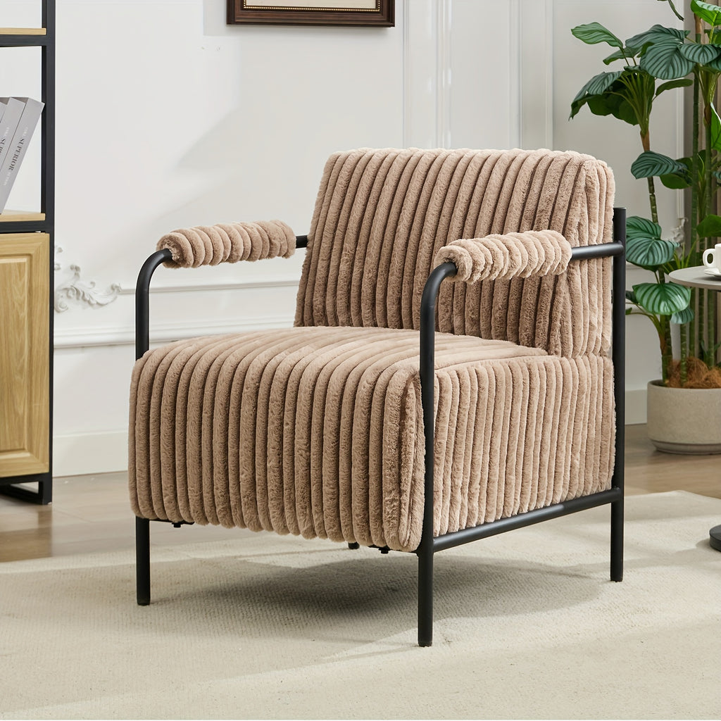 1 single modern metal frame upholstered armchair thickened - Temu