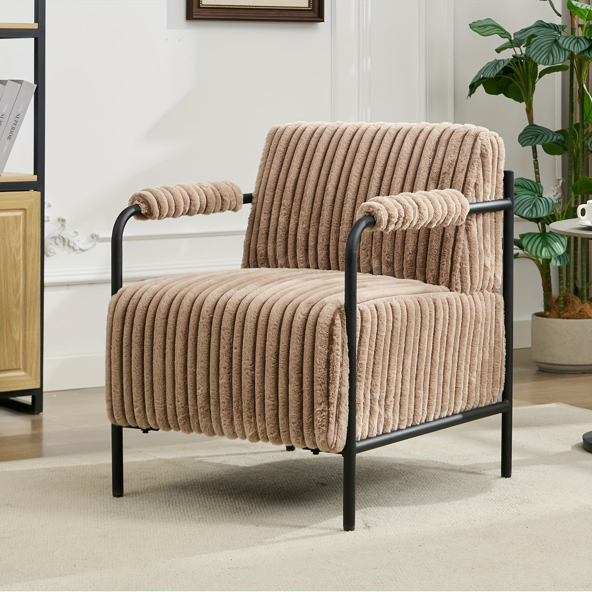 1 single modern metal frame upholstered armchair thickened - Temu