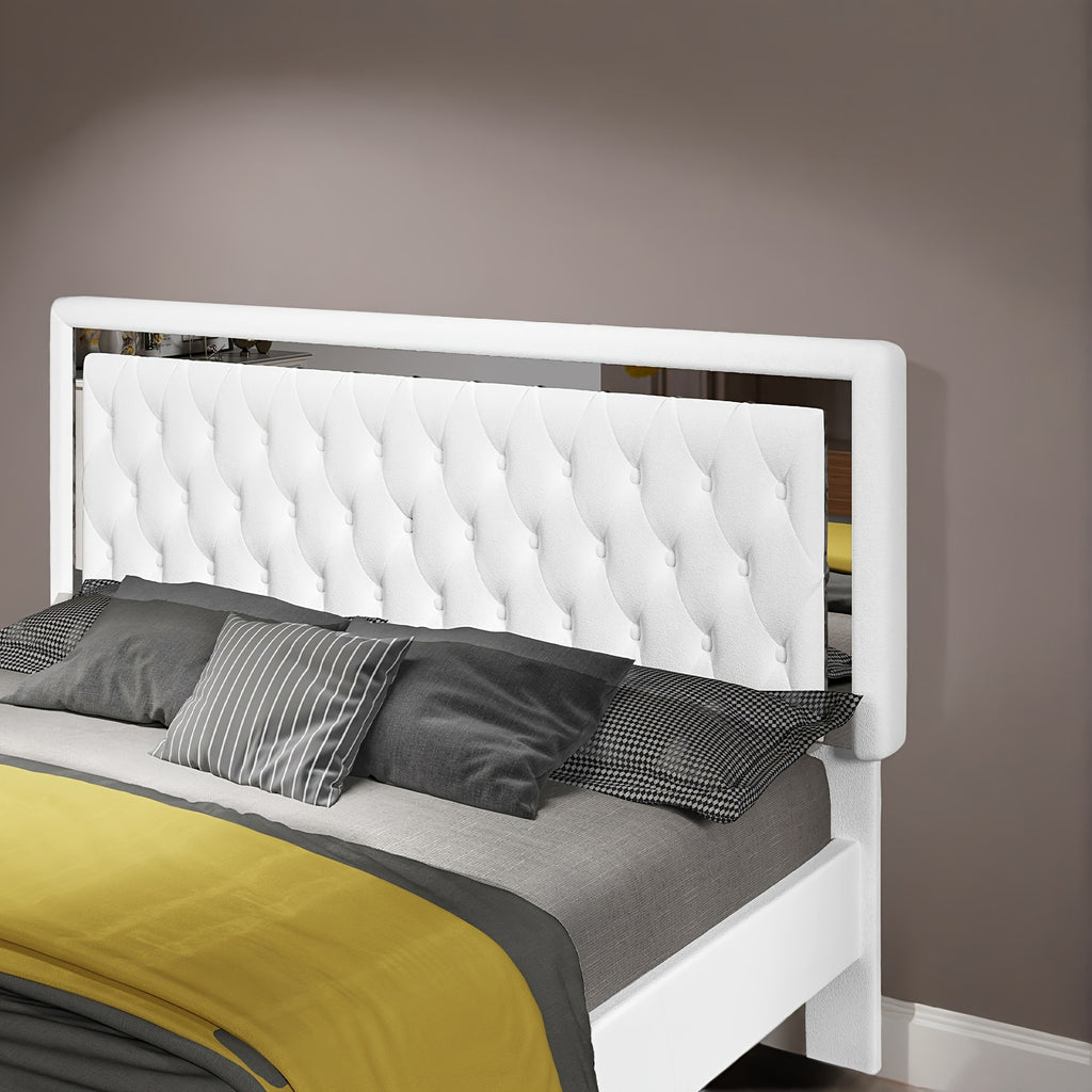 led bed frame upholstered platform bed vlelvet - Temu
