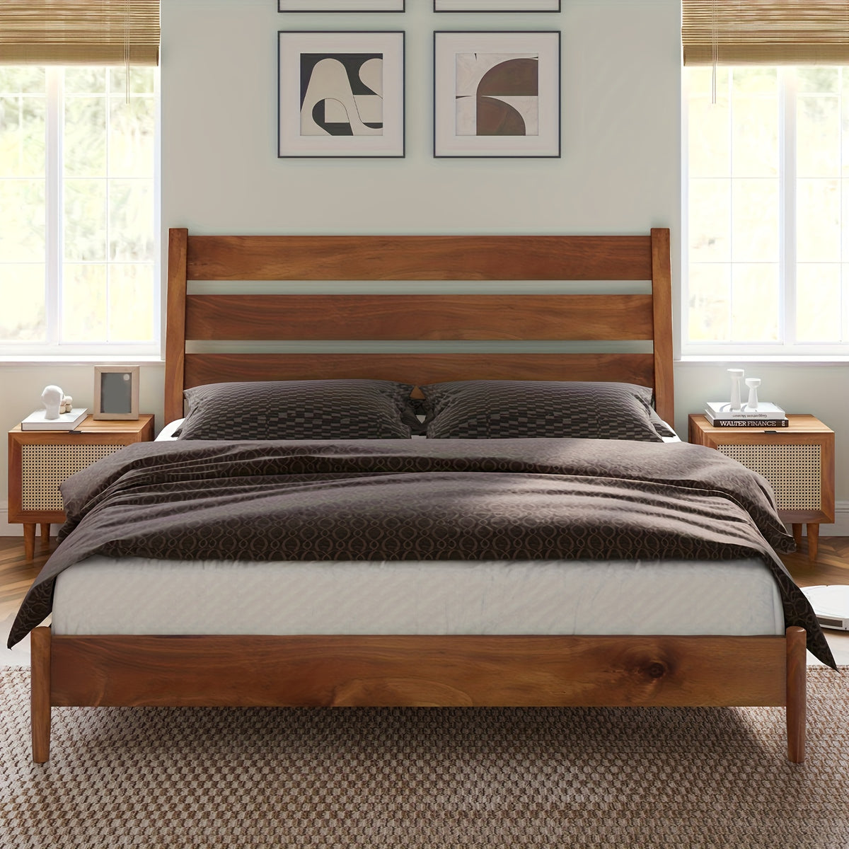 solid wood bed frame   century platform bed reclining - Temu