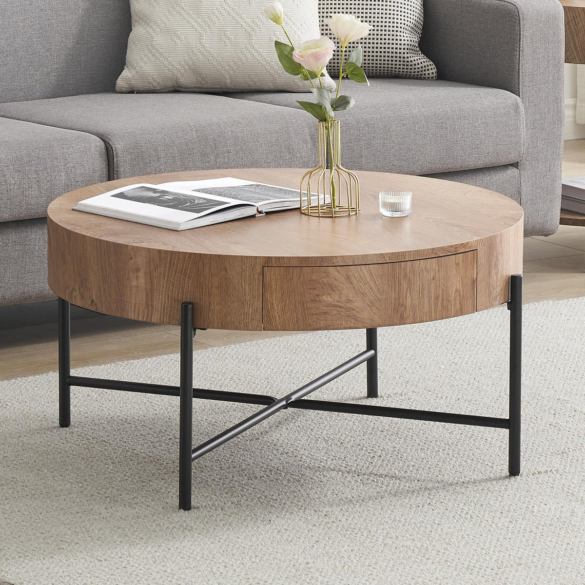 newly   sofa table farmhouse round coffee table - Temu