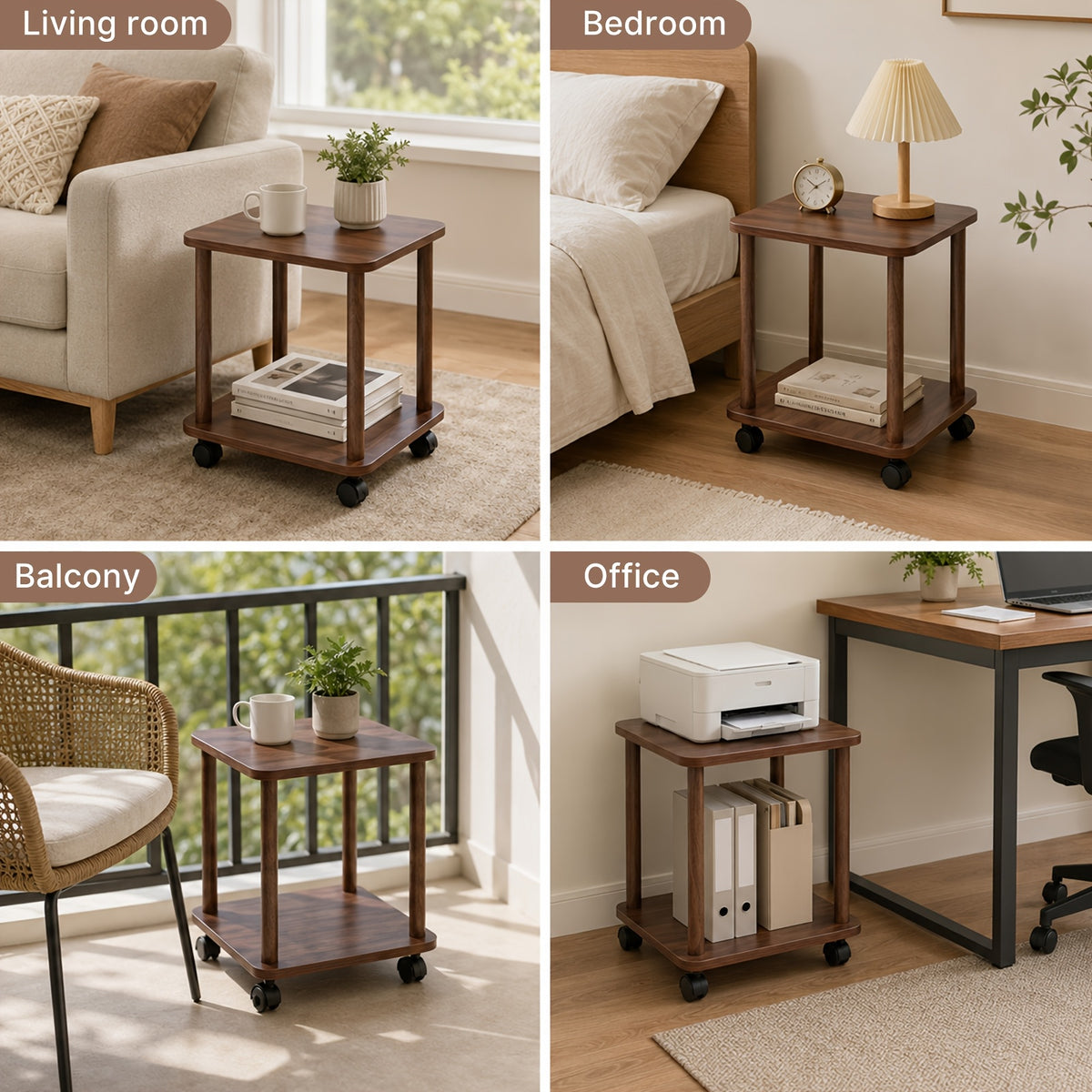 side table end table 2 tier storage shelf   legs - Temu