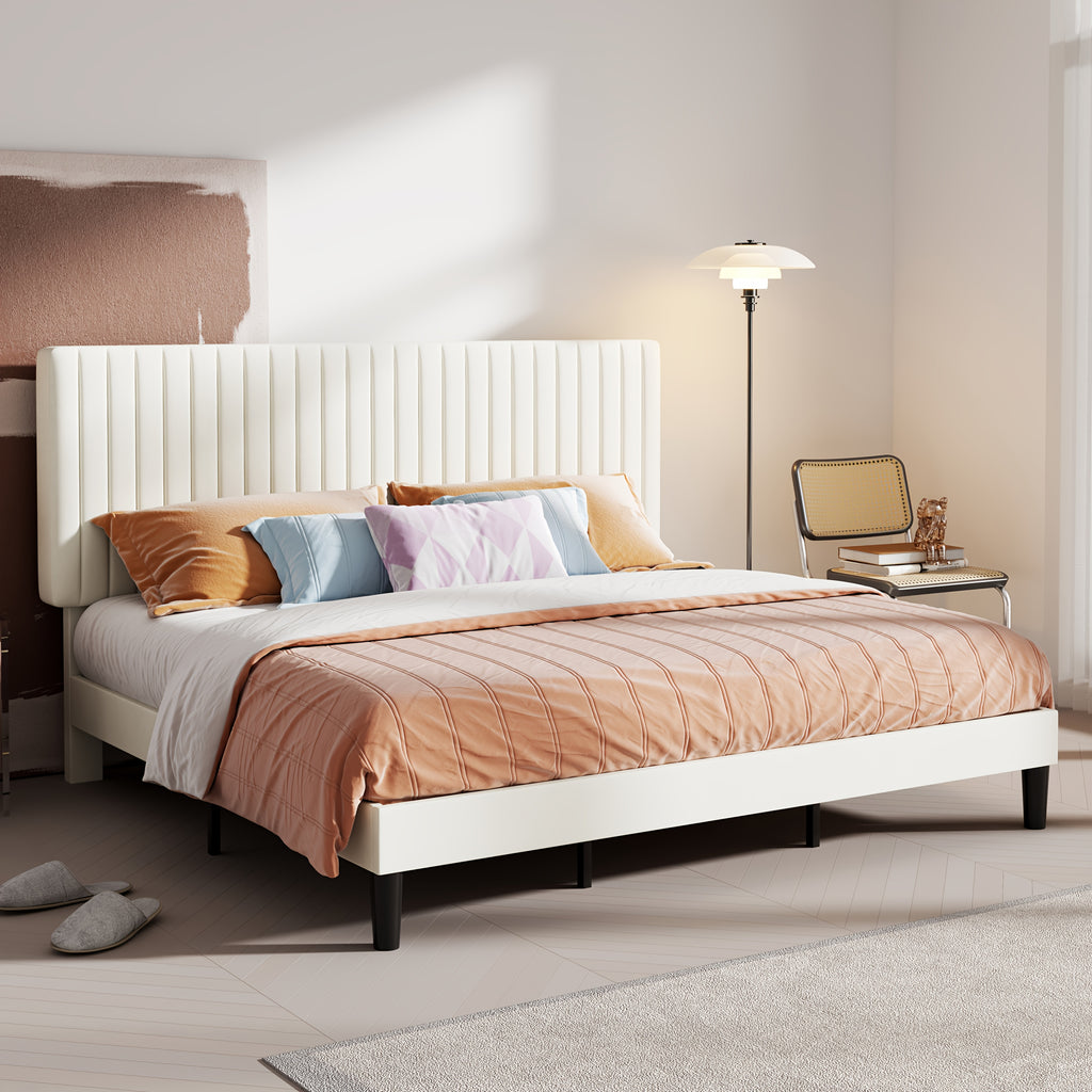velvet upholstered bed frame adjustable headboard - Temu