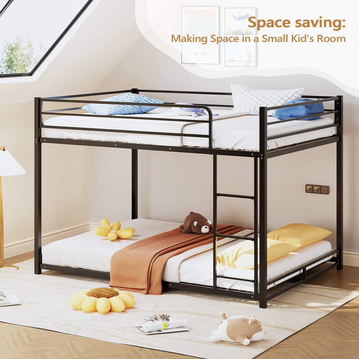 bunk bed frame heavy duty iron   space - Temu