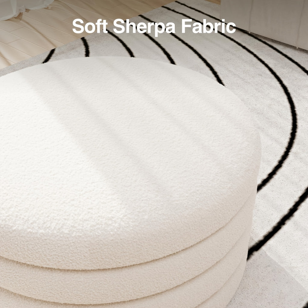 30 inch round   coffee table storage sherpa top large - Temu