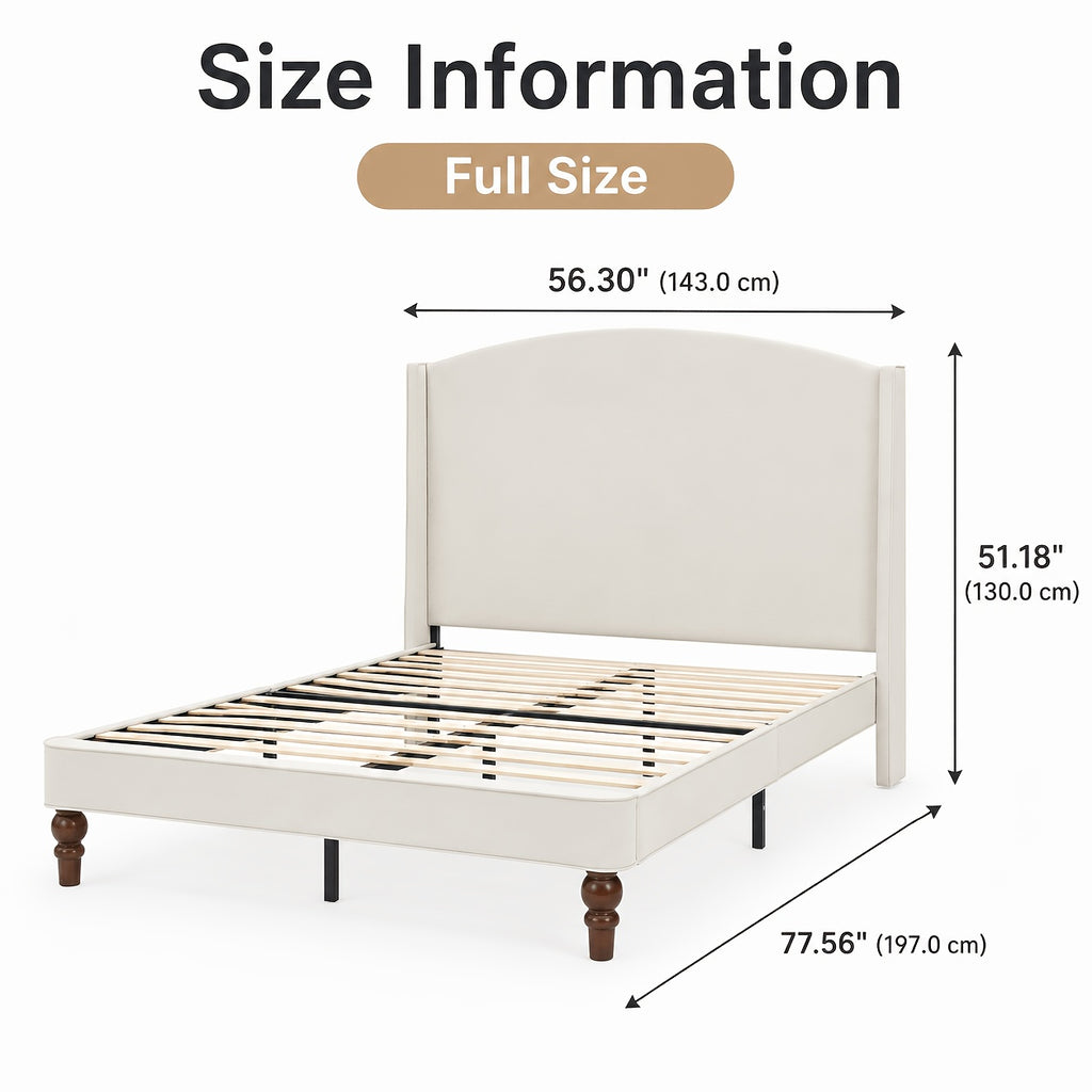 platform bed 51 2 tall wingback upholstered - Temu