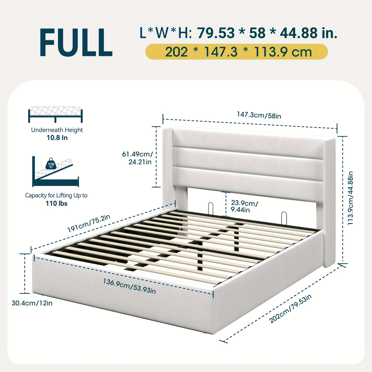 lift storage bed modern wingback upholstered - Temu