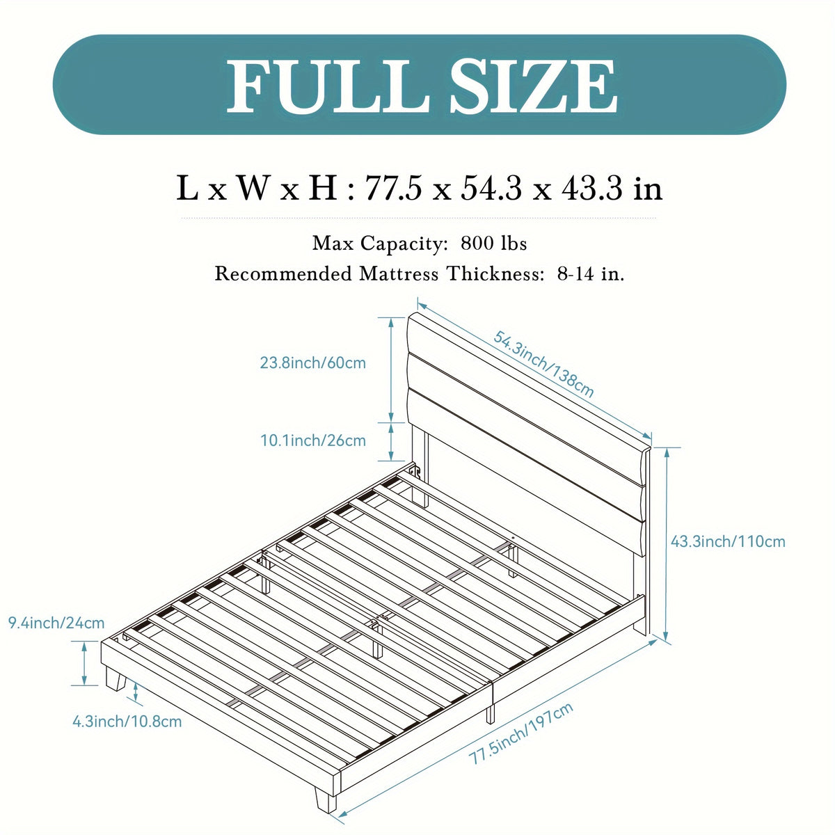 modern fabric upholstered bed frame headboard strong - Temu