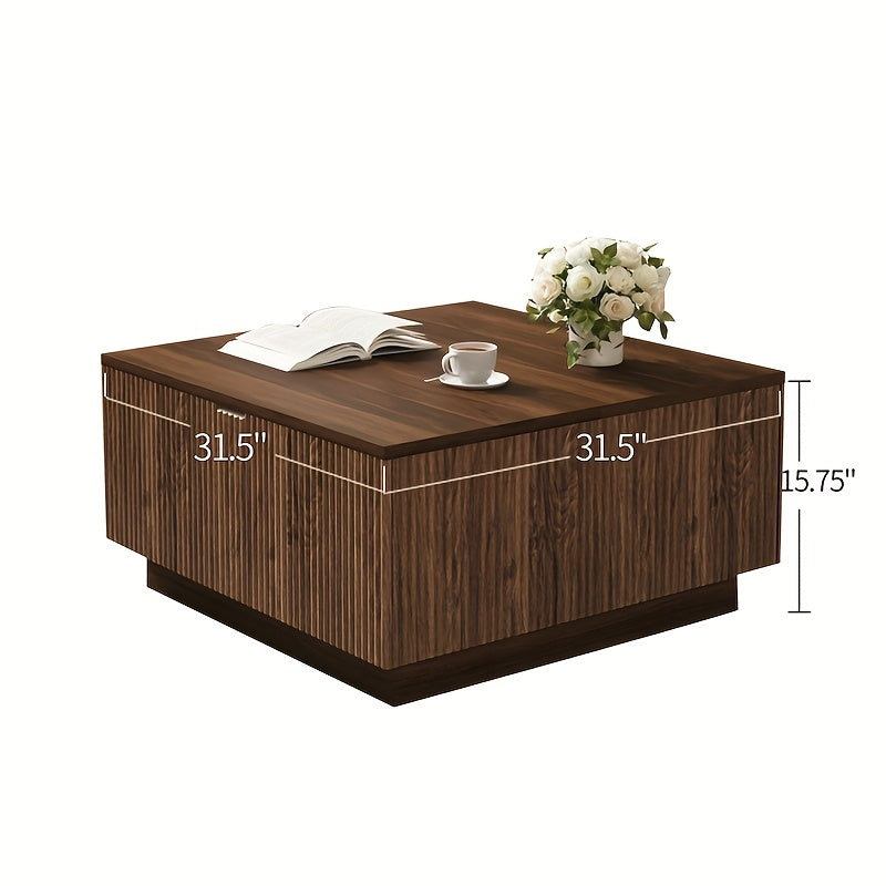 coffee table   square walnut stylish   design - Temu