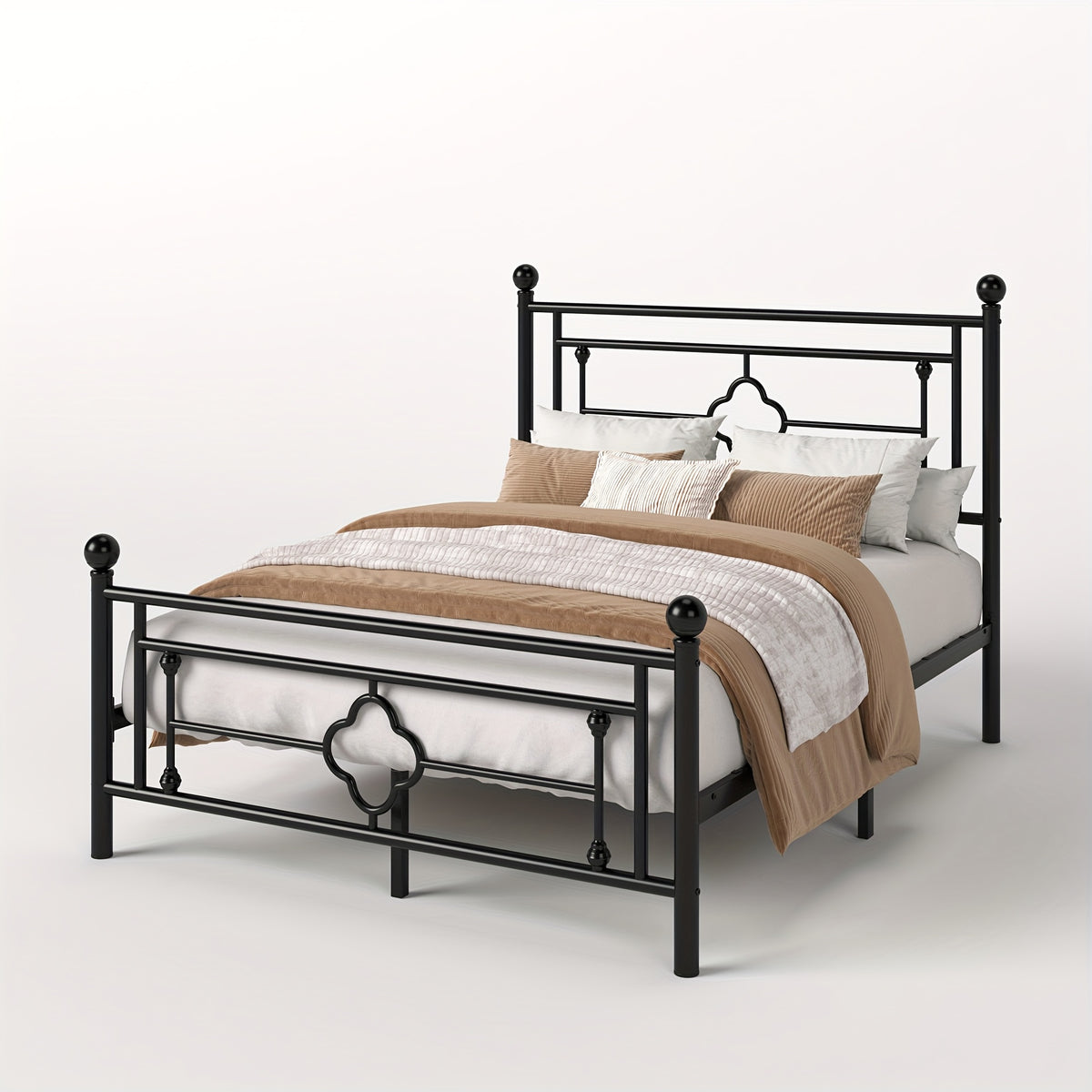modern metal platform bed frame   art - Temu
