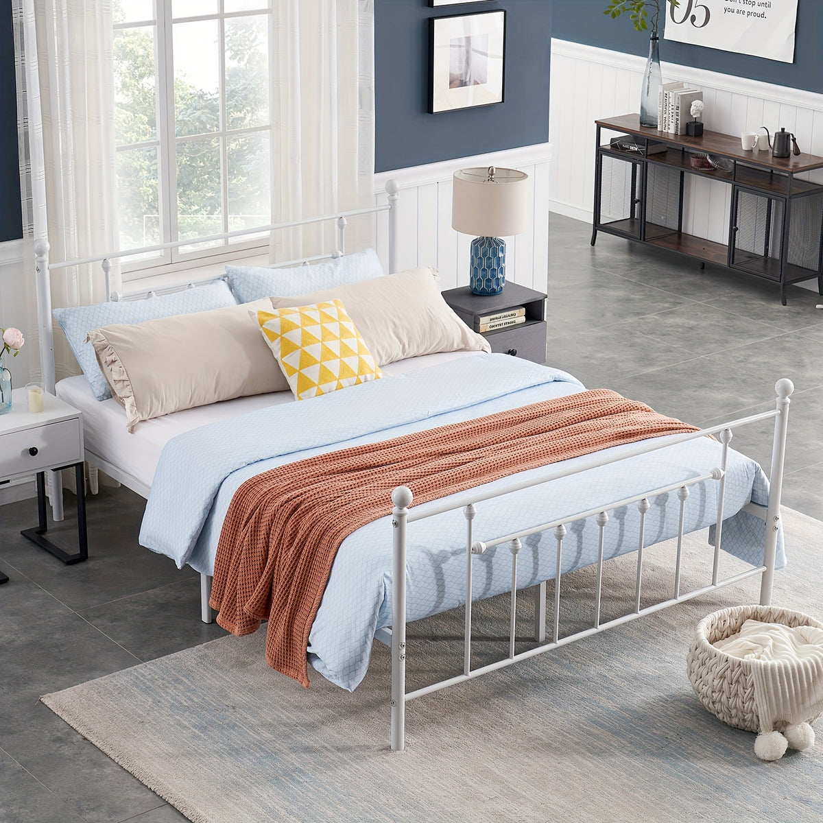 metal platform bed frame queen bed frame   spring - Temu