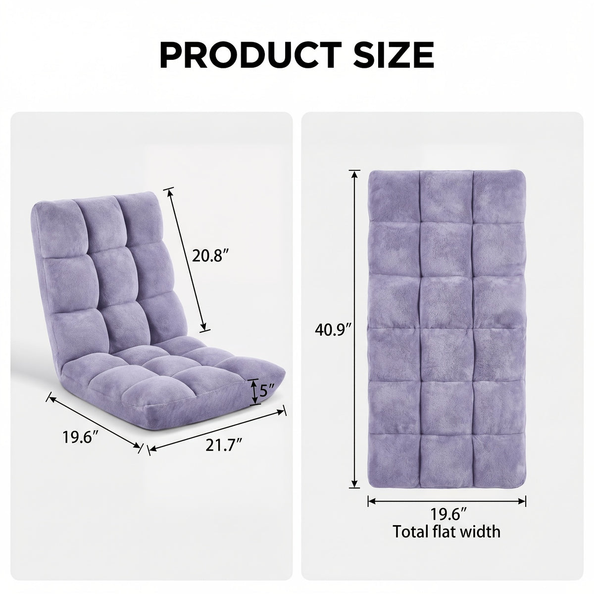 adjustable foldable floor chair 18 grid thick padded plush - Temu