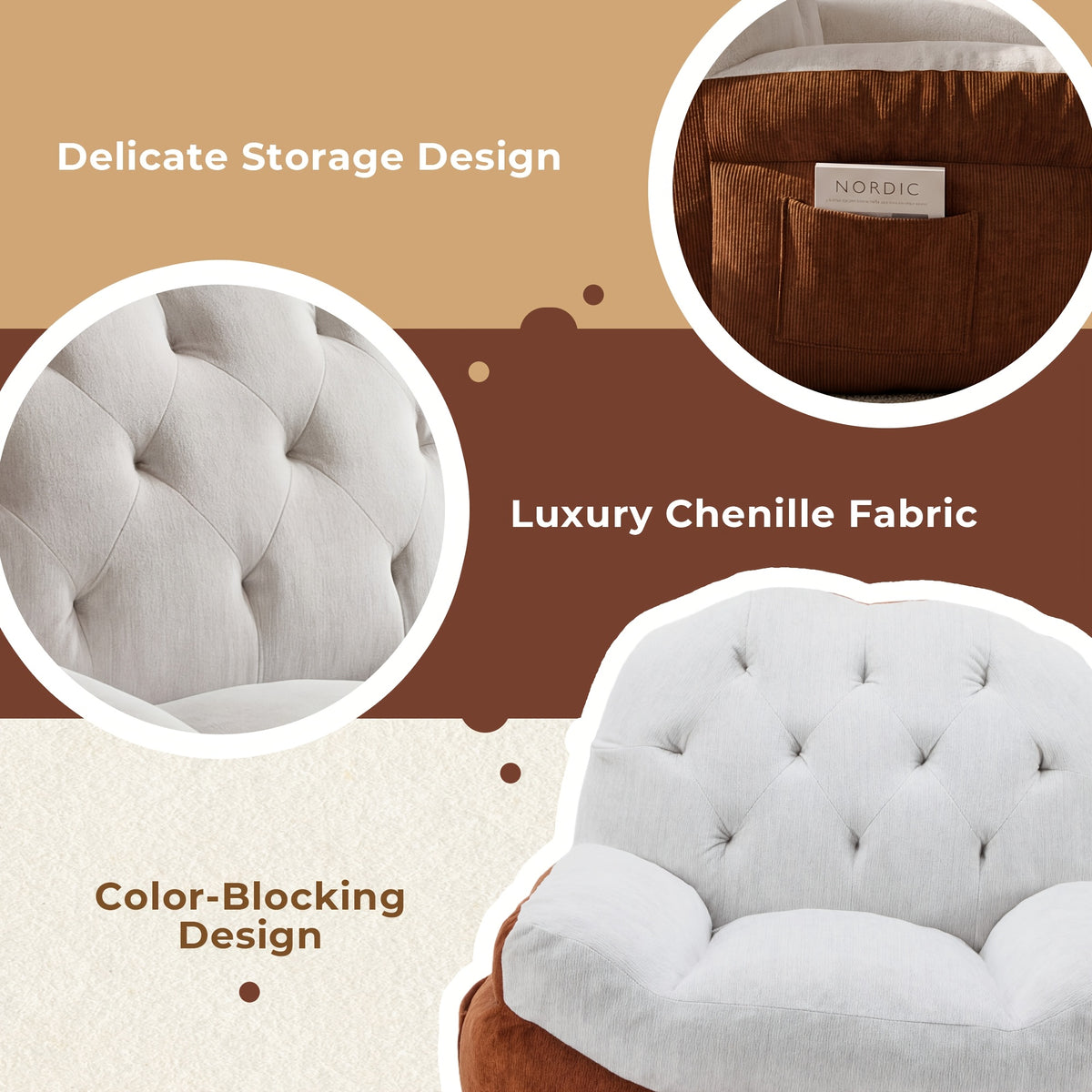 oversized tufted chenille lazy bean bag chair sofa suitable - Temu