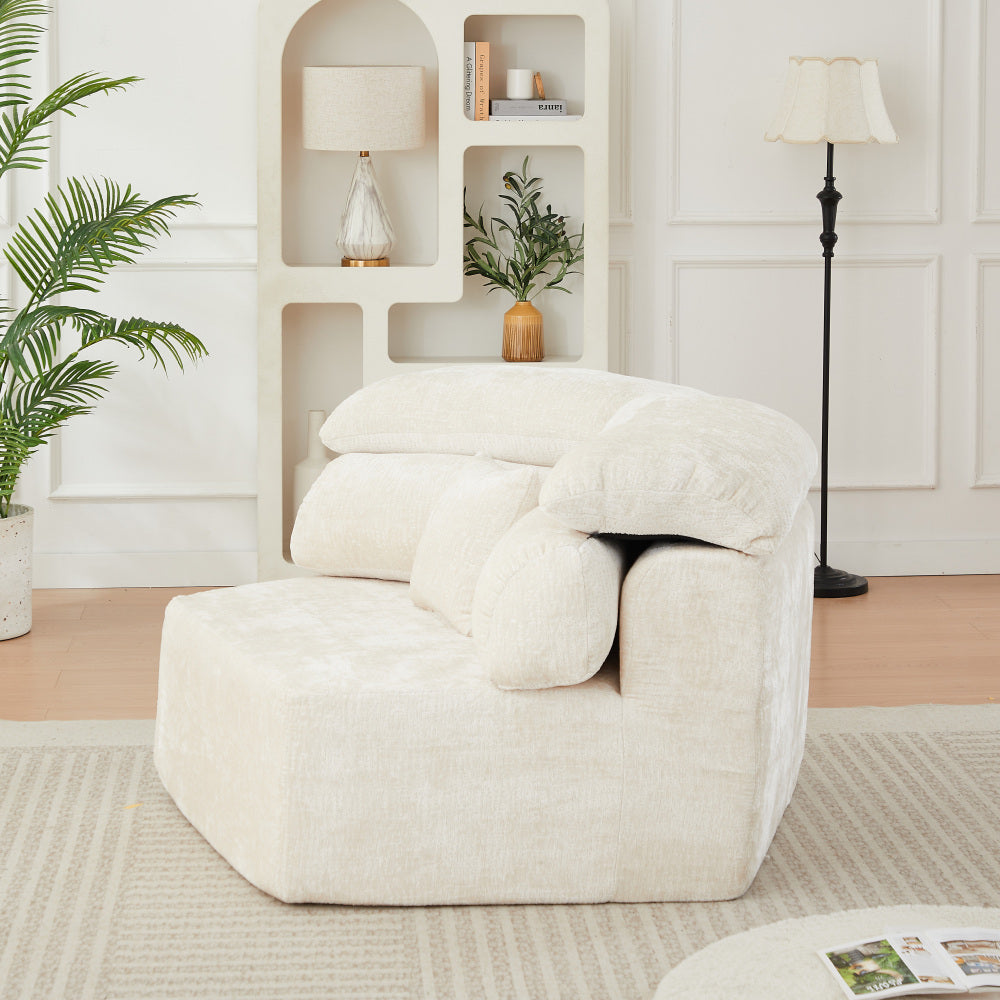 53 inch modern cream colored single seater lounge chair - Temu