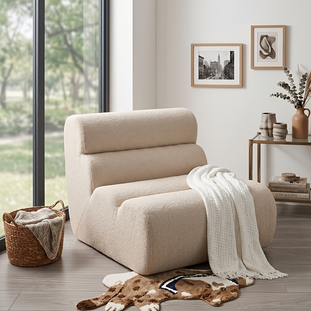 40 95 inch modern teddy fabric floor sofa frameless modular - Temu
