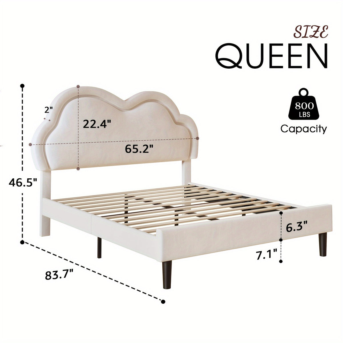 led velvet platform bed featuring an adjustable cloud - Temu