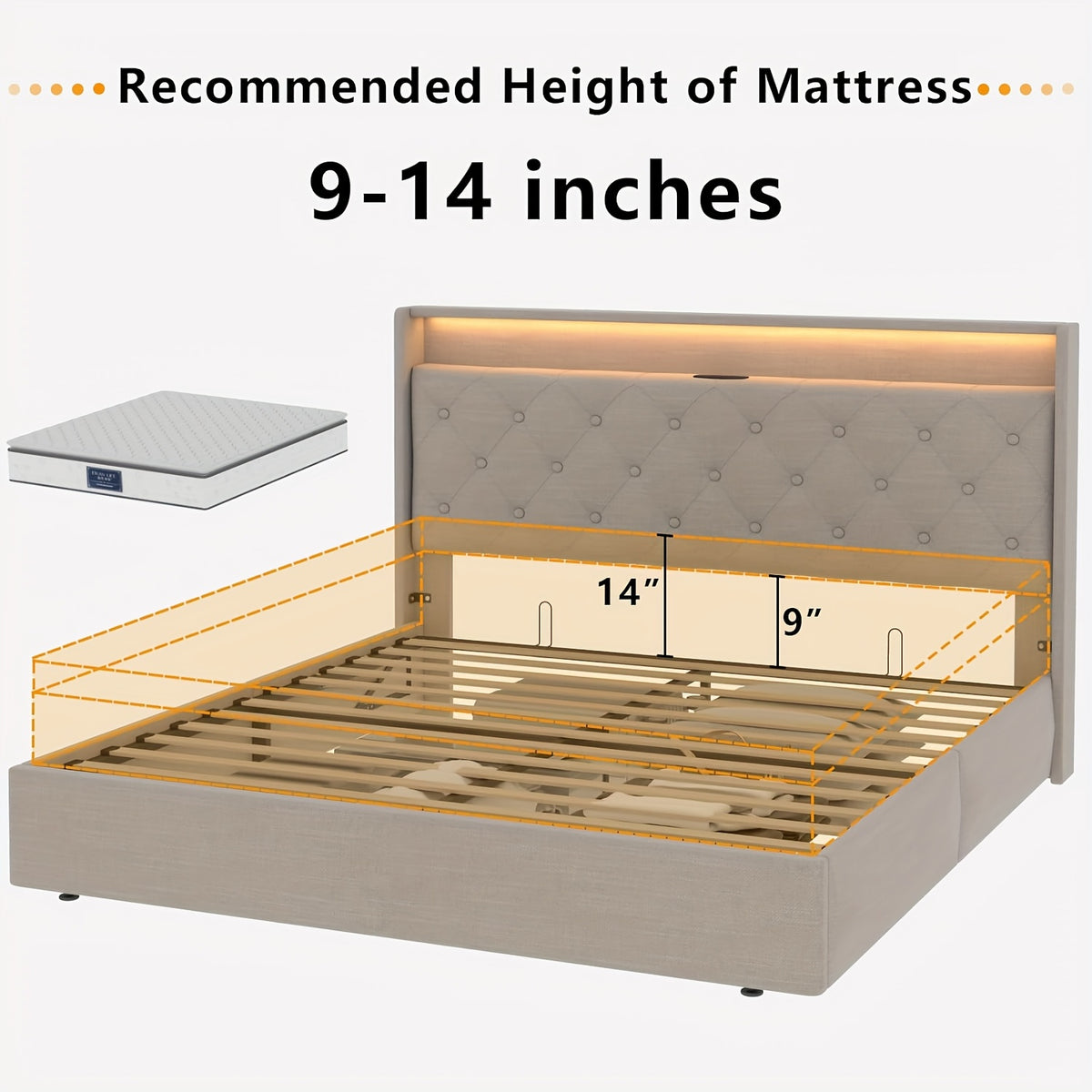 hydraulic lift upholstered bed frame   bed - Temu