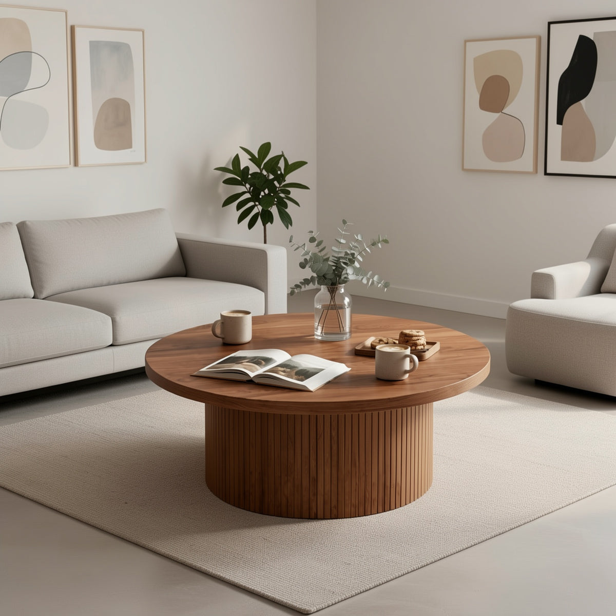 32 inch round coffee table modern suitable small space - Temu