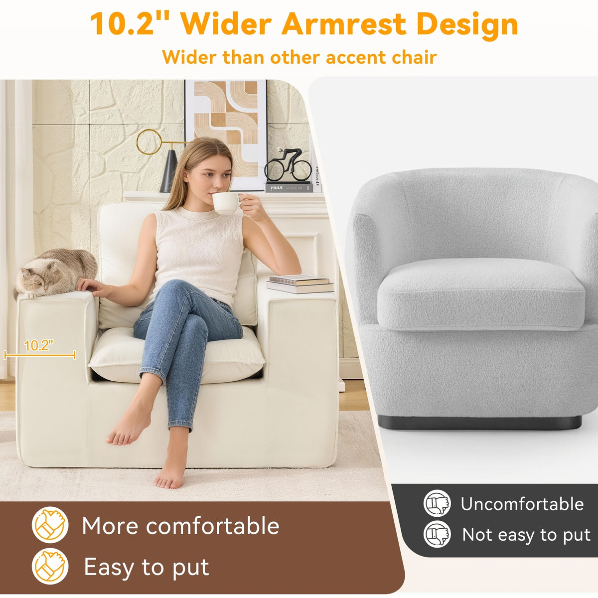 43 7 wide indoor boneless cloud chaise lounge chair   - Temu