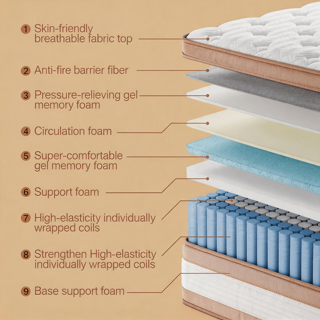 queen size 12 14 inch mixed     bed - Temu