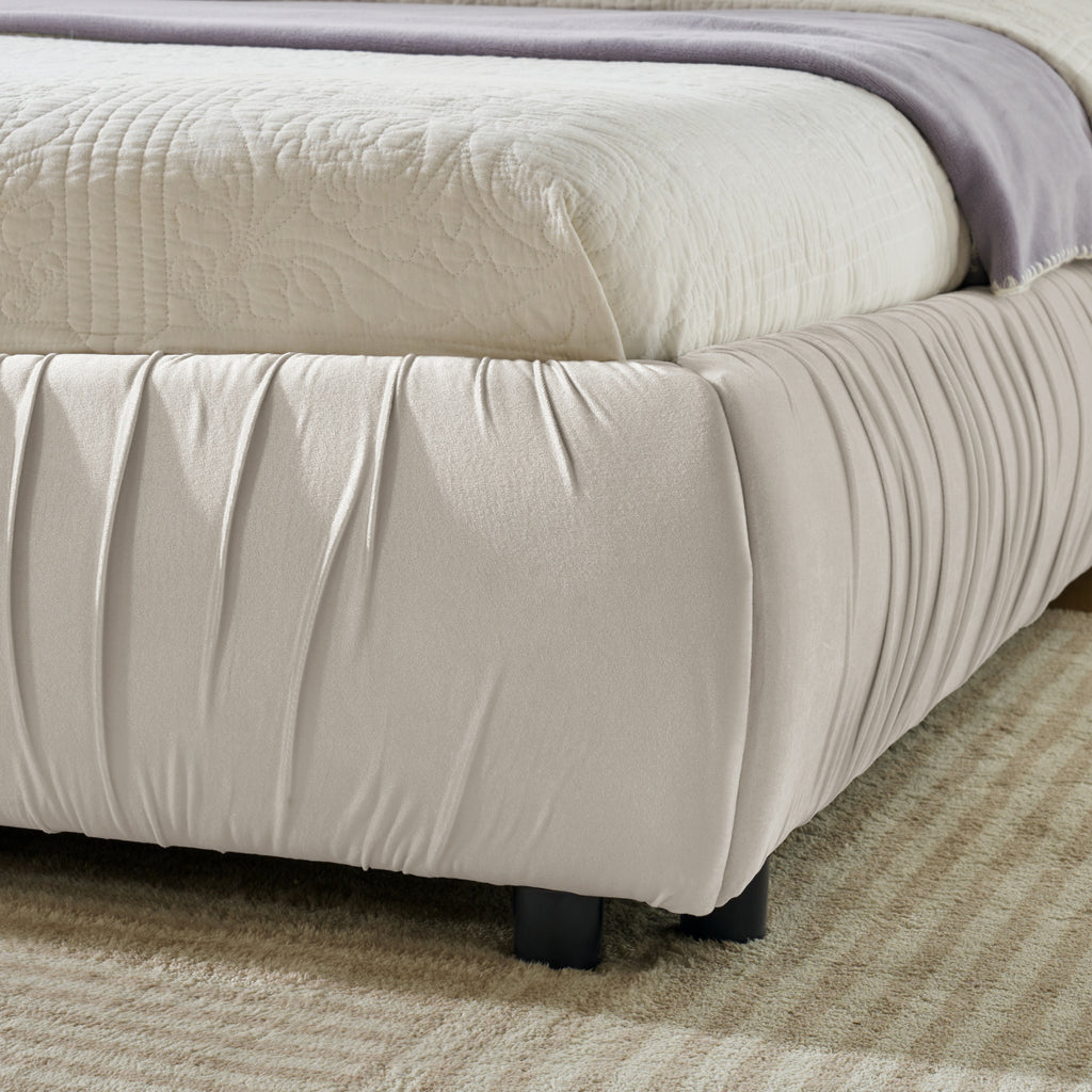 size upholstered bed frame modern minimalist style segmented - Temu