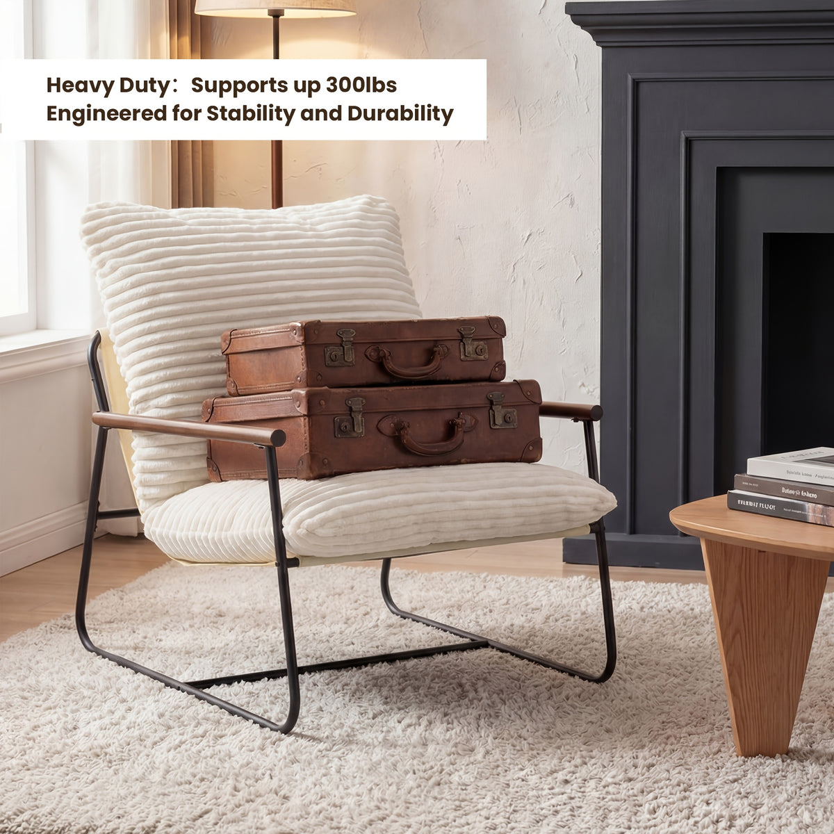 29 5in iron armchair padded cushion heavy duty metal accent - Temu