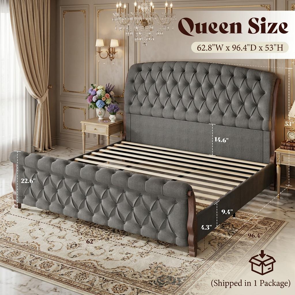 53 tall upholstered queen king california king   - Temu