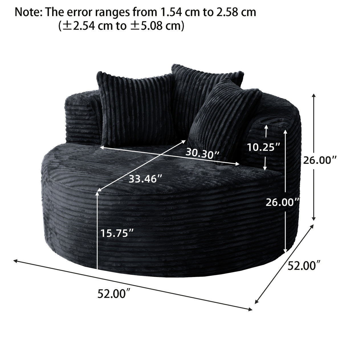 46 5 inch corduroy   sofa single sofa high - Temu