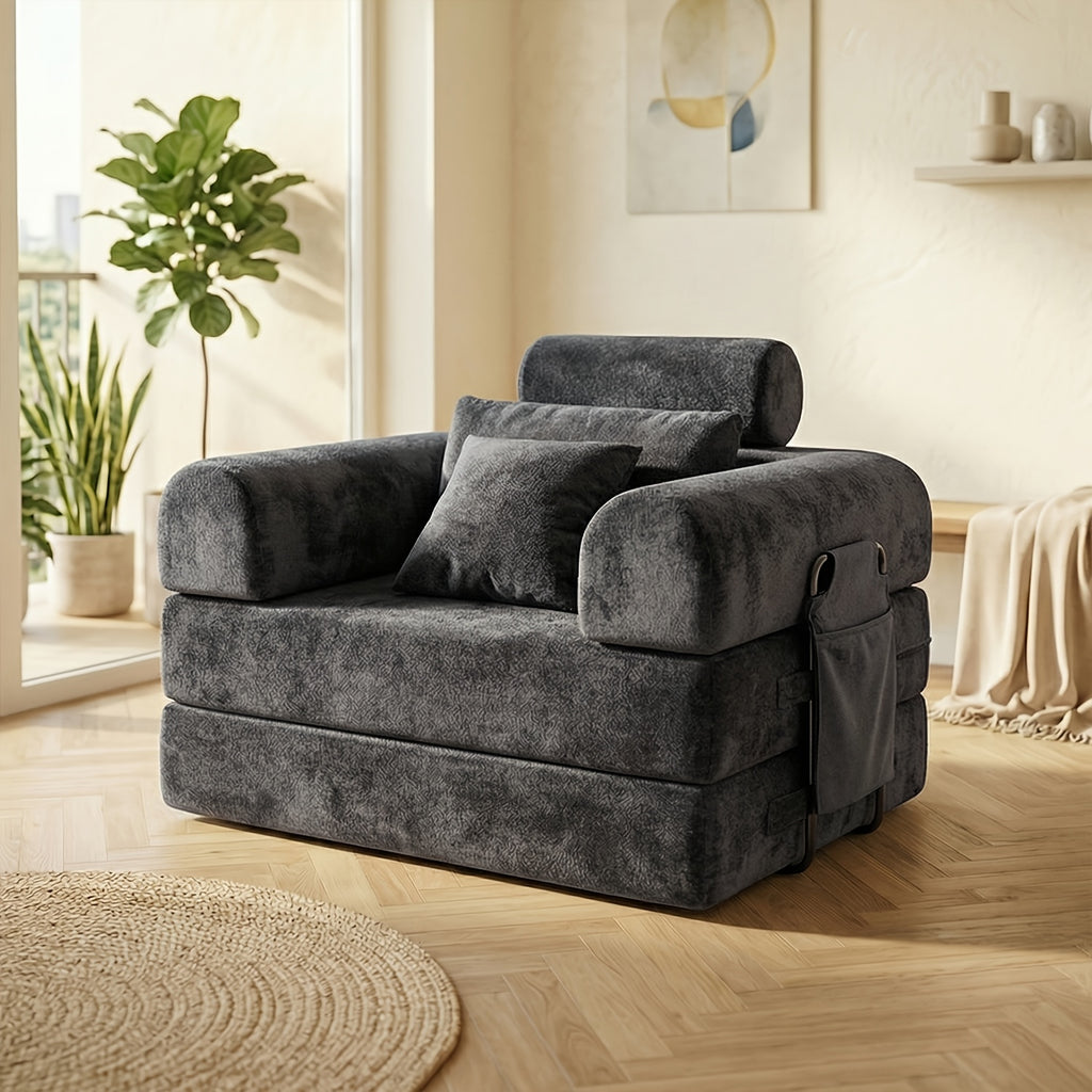120cm wide navy blue plush velvet single sofa chair cozy - Temu