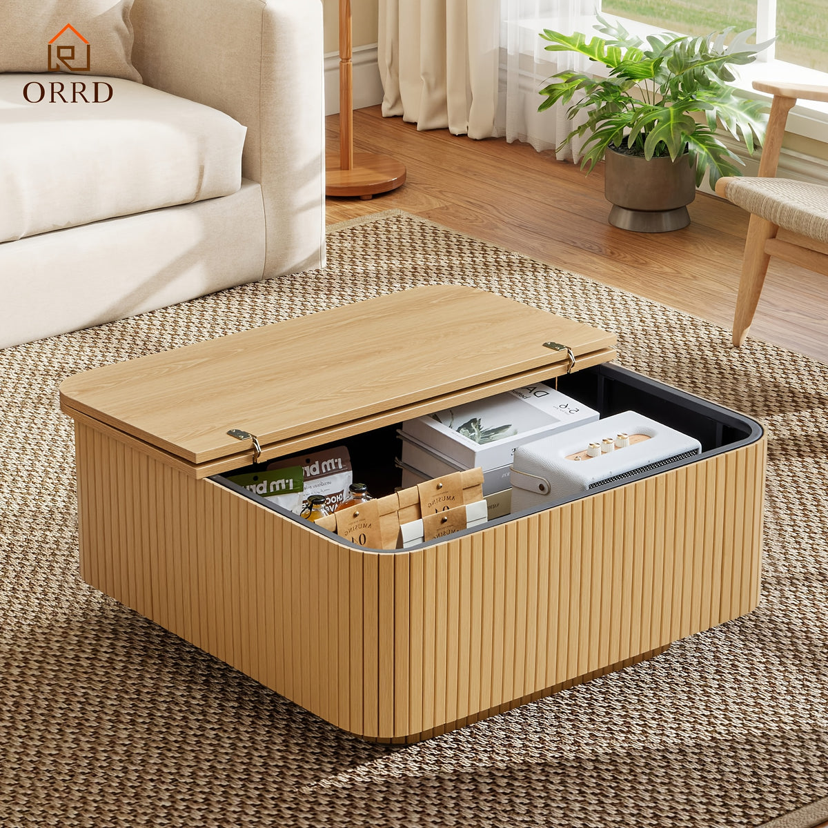31   coffee table fluted floating base   - Temu