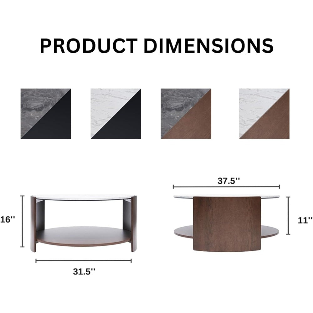 1pc modern round coffee table curved grey tabletop storage - Temu