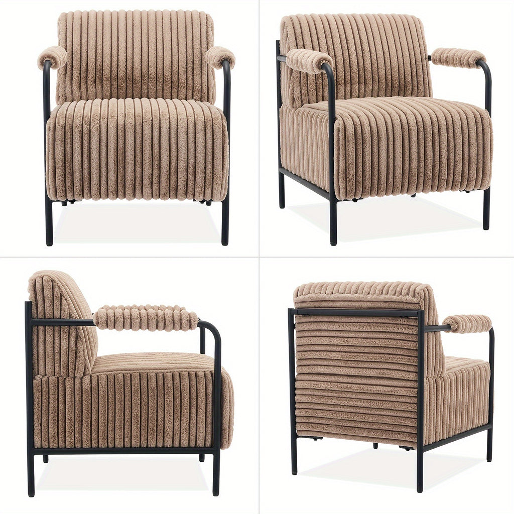 1 single modern metal frame upholstered armchair thickened - Temu
