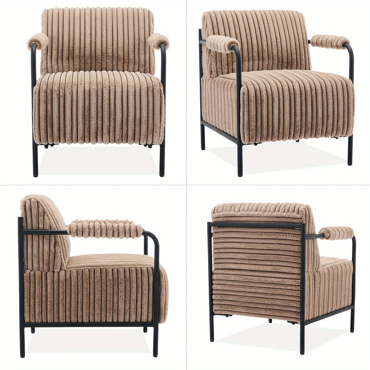 1 single modern metal frame upholstered armchair thickened - Temu