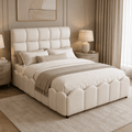 full size fully upholstered velvet platform bed frame tall - Temu