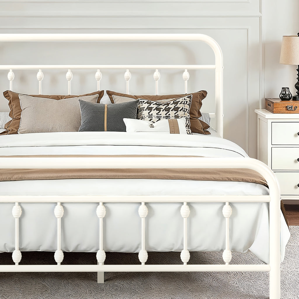 14 inch vintage metal bed frame iron headboard footboard - Temu