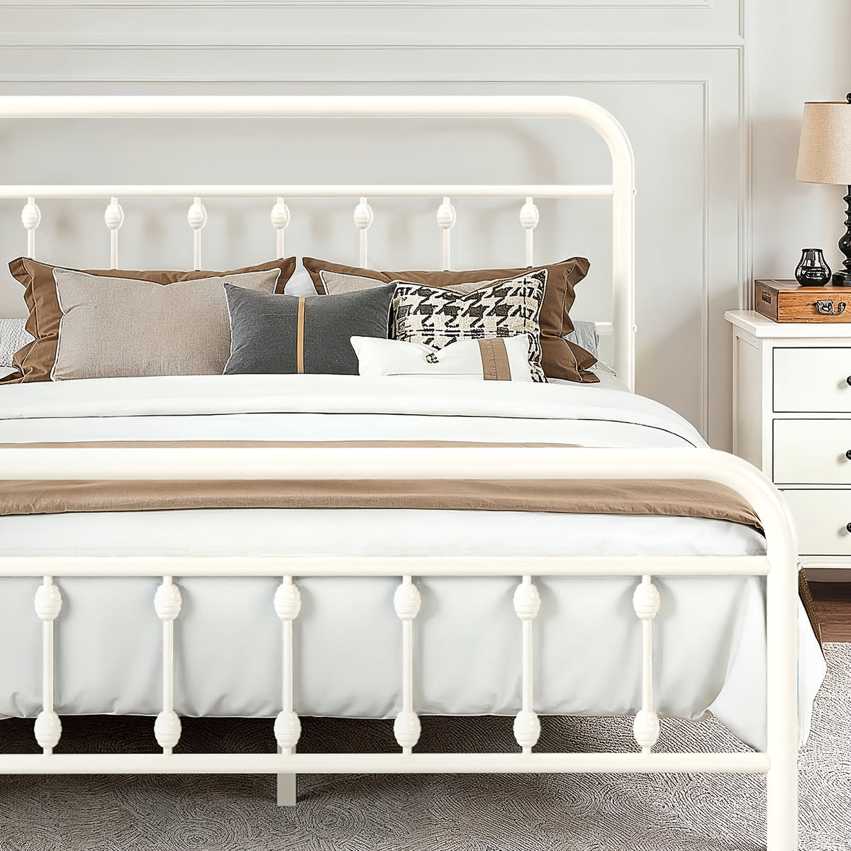 14 inch vintage metal bed frame iron headboard footboard - Temu