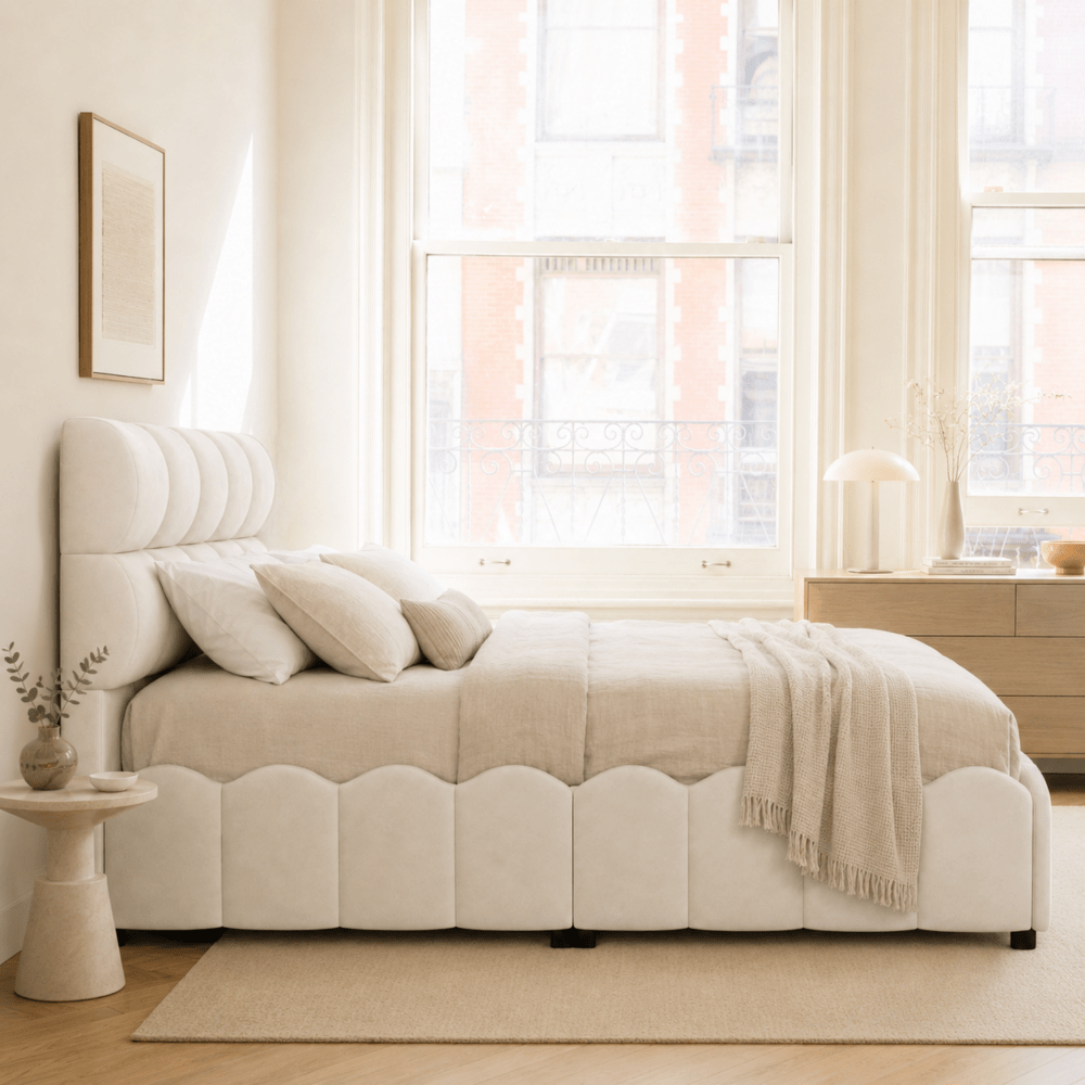 full size fully upholstered velvet platform bed frame tall - Temu
