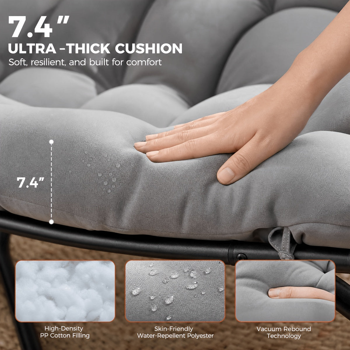 2 1pc lounge chair papasan rocking chair living room chairs - Temu