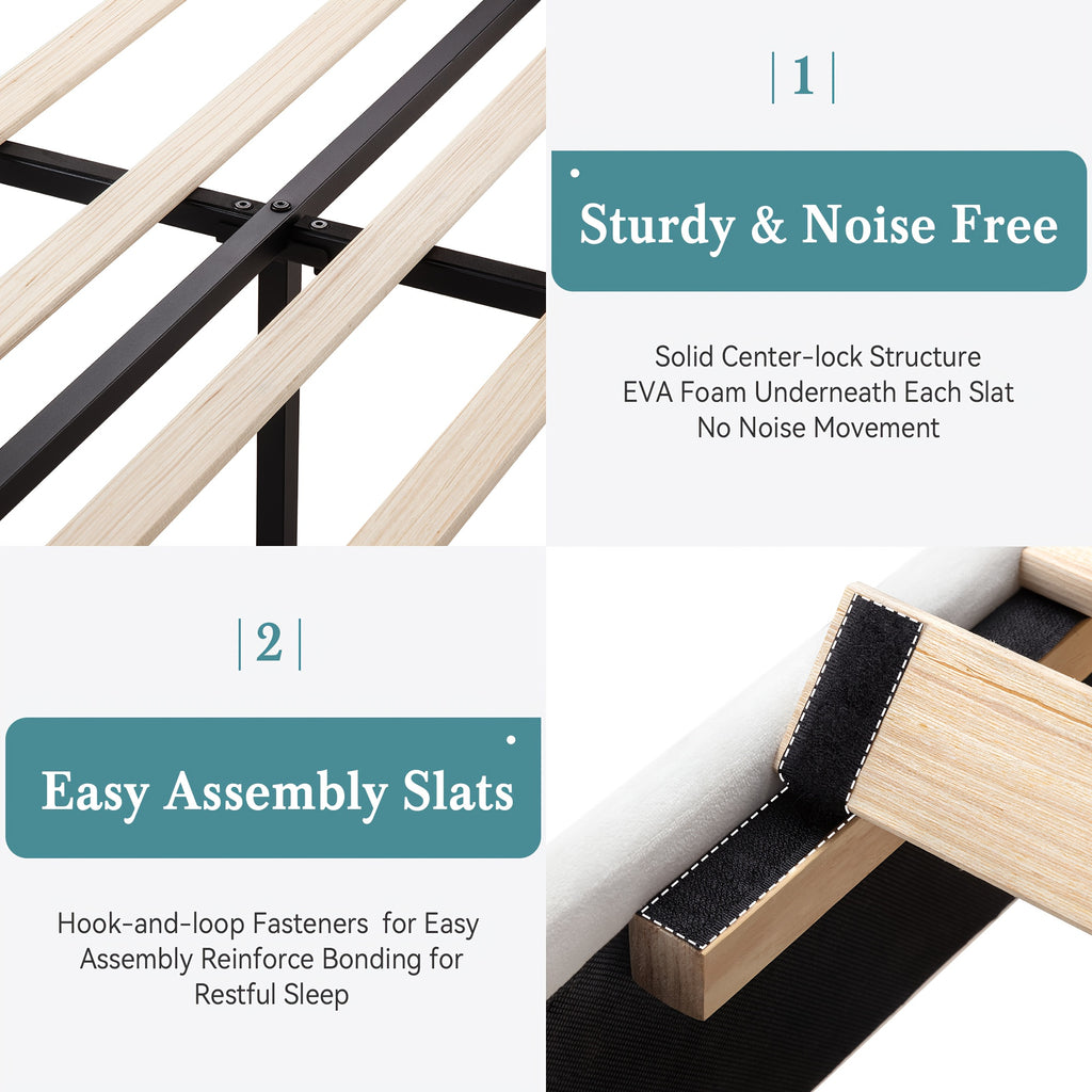 velvet upholstered bed frame adjustable headboard - Temu
