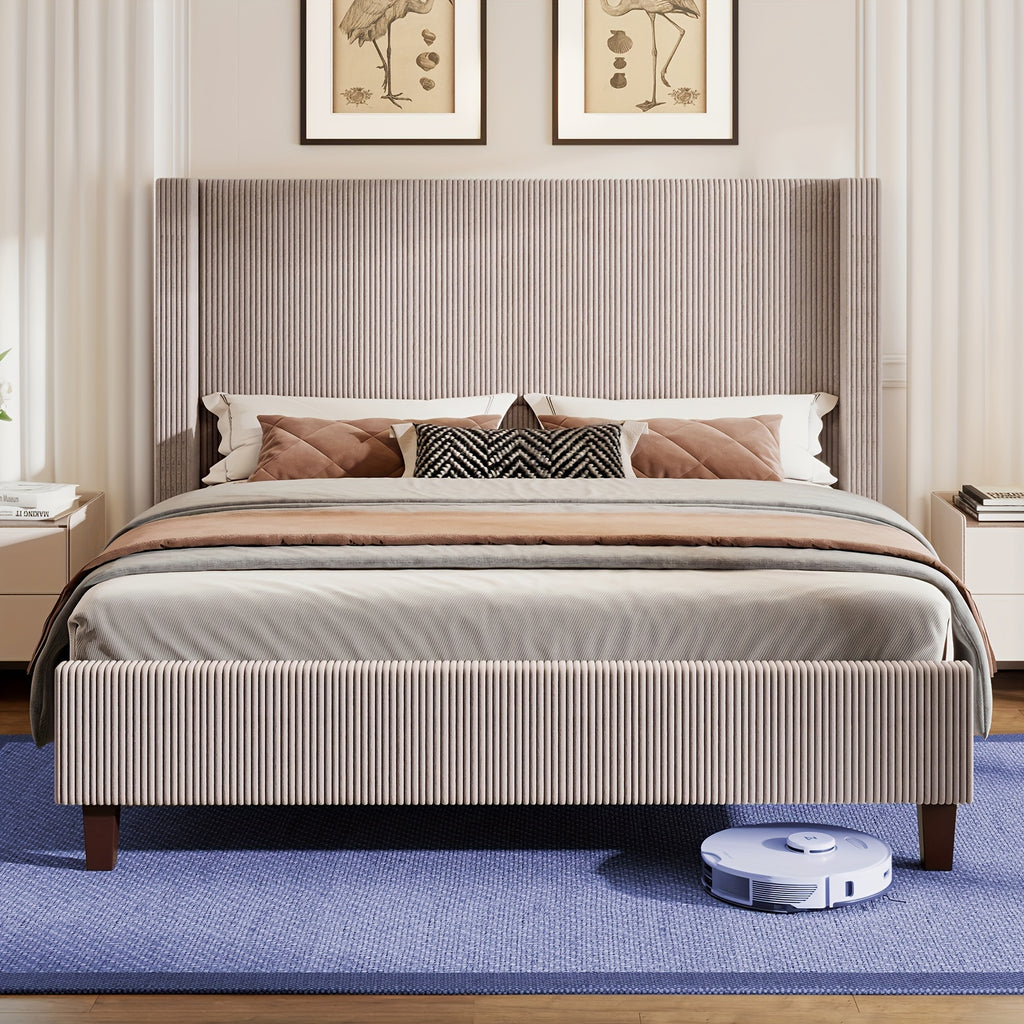 50 8 upholstered platform bed frame corduroy bed frame - Temu