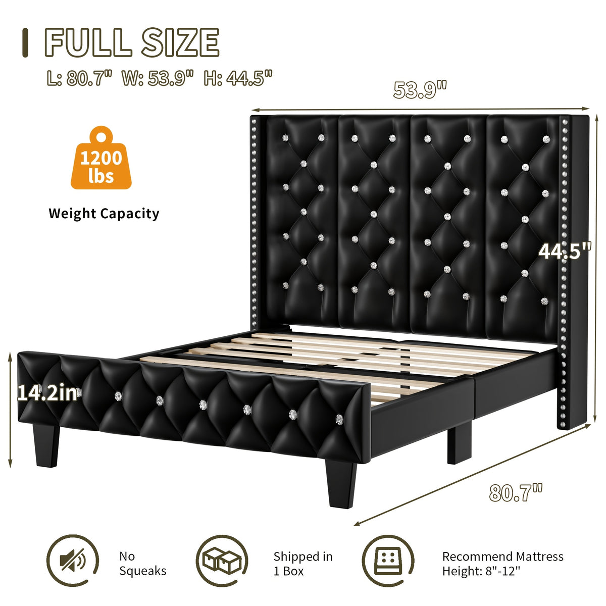 upholstered platform bed frame led lights tall bed frame - Temu