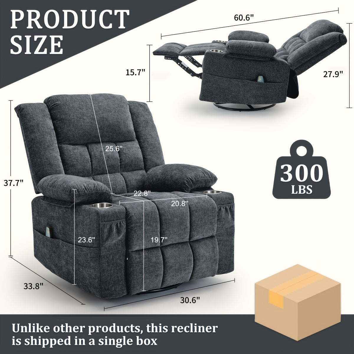 360 swivel rocking chair   heating functions - Temu