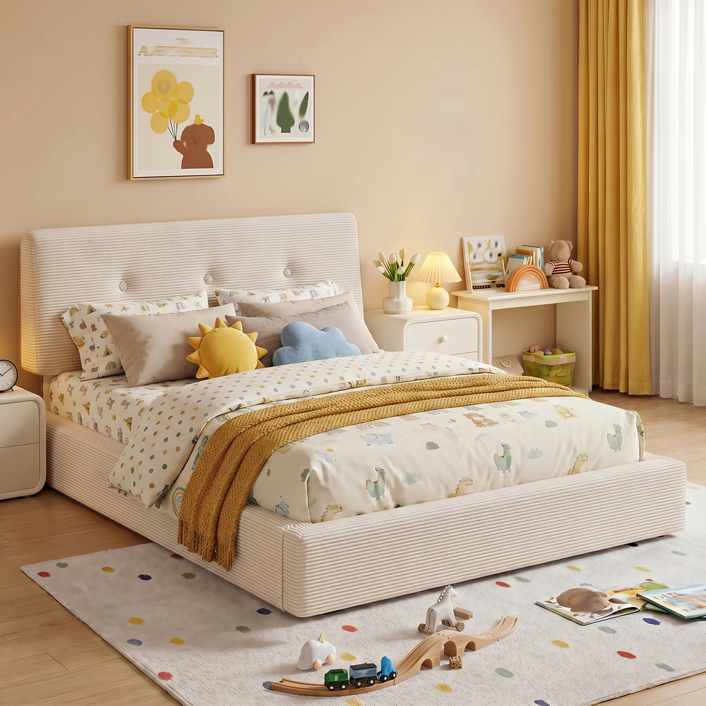 cloud bed frame adjustable headboard upholstered soft king - Temu