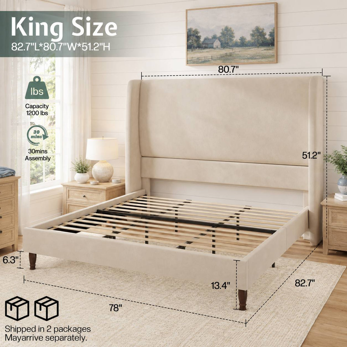 modern minimalist upholstered bed frame linen - Temu
