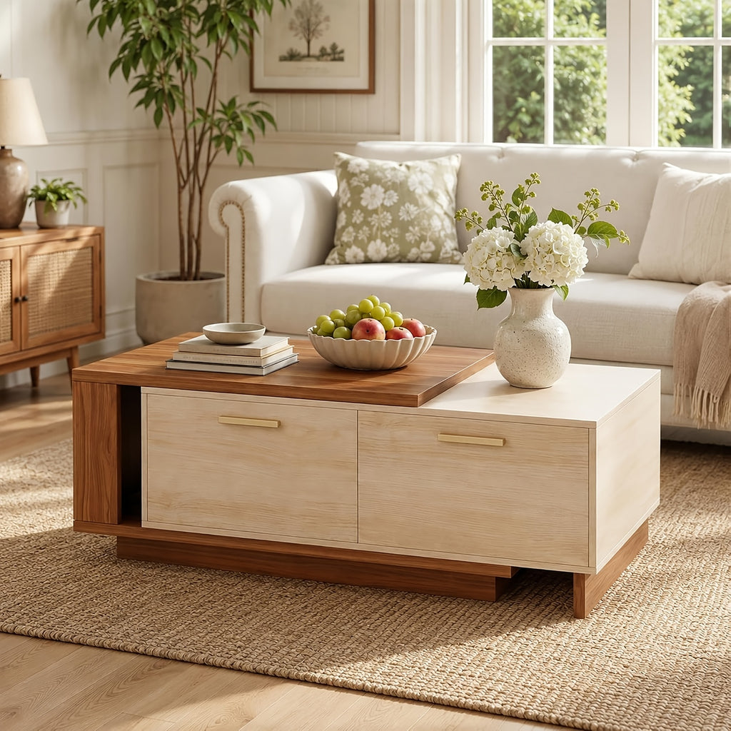 42 65 extendable coffee table storage   century modern - Temu
