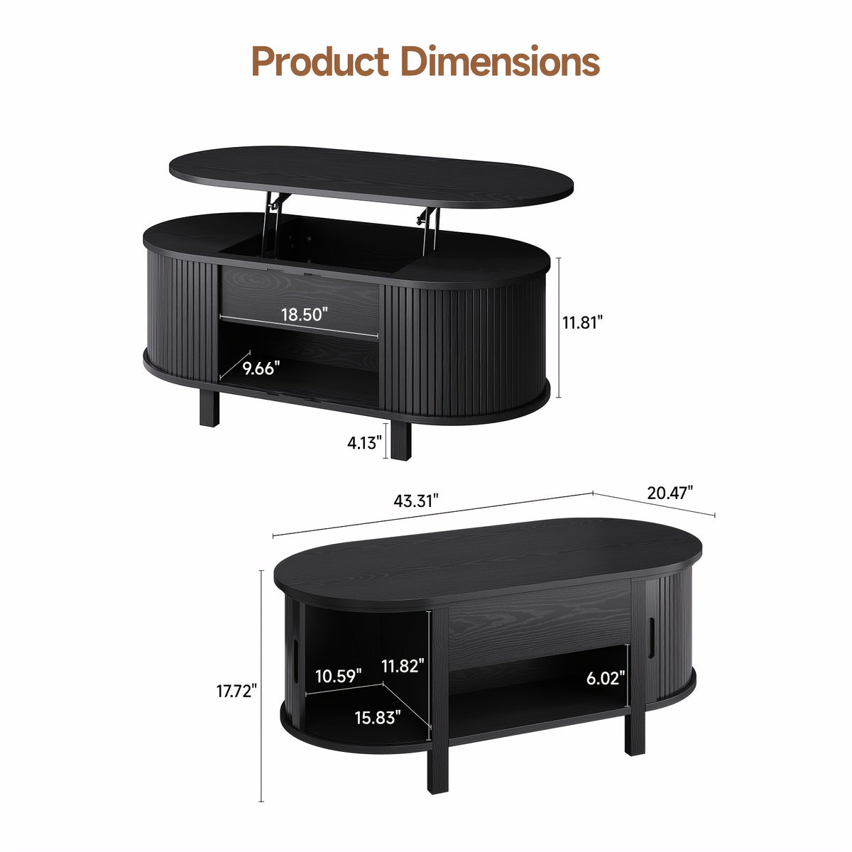 43 3 inch modern height adjustable coffee table sliding - Temu
