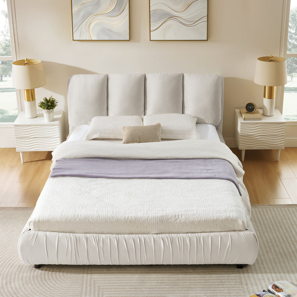 size upholstered bed frame modern minimalist style segmented - Temu