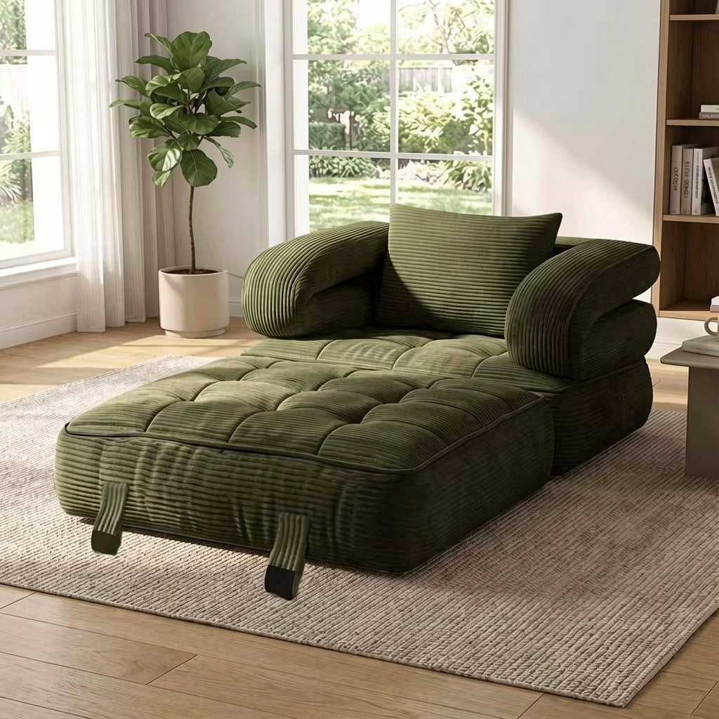 3 in 1 foldable lounge sofa a single chair bed backrest - Temu
