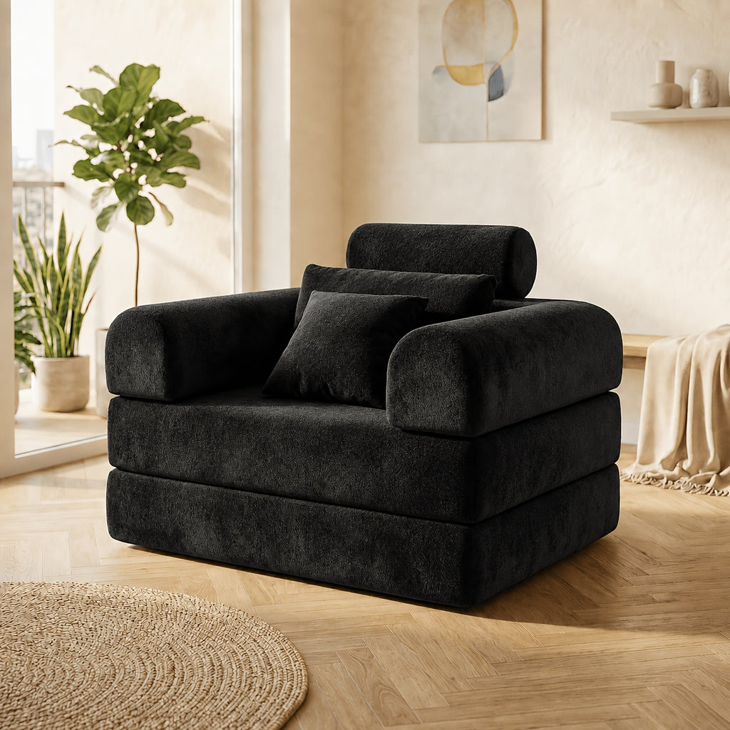 120cm wide navy blue plush velvet single sofa chair cozy - Temu