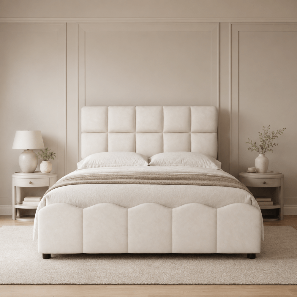 full size fully upholstered velvet platform bed frame tall - Temu